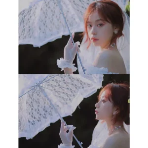 ร่มลูกไม้แฟนซีสีขาว สำหรับพร็อพถ่ายรูป ตกแต่ง