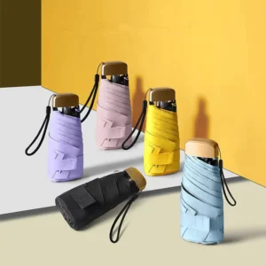 ร่มแคปซูลร่มพับ UV พกพาง่าย ขายยกเซ็ต 5 ชิ้น 5 สี เหมาะสำหรับของขวัญของฝาก